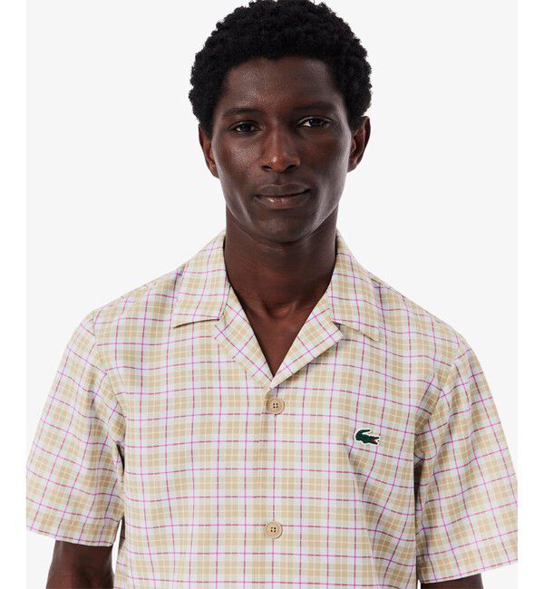 LACOSTE「ラコステゴルフチェックオープンカラーシャツ」|シャツ・ブラウス|
