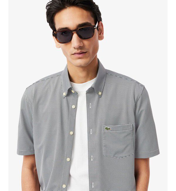 LACOSTE「マイクロチェックジャージシャツ」|シャツ・ブラウス|