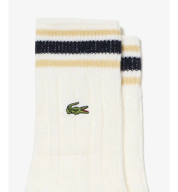 LACOSTE「ウィメンズケーブルニットボーダーソックス」|ソックス|