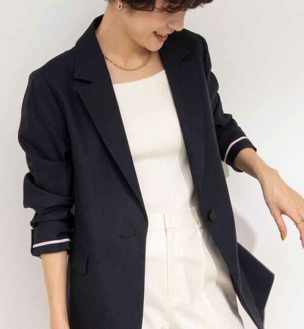 NOLLEY'S「《セットアップ対応》ウォッシャブル麻混ストレッチテーラードジャケット」|テーラードジャケット|
