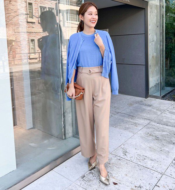 NOLLEY'S「《手洗い可能》ESPOIR 16G片畦クルーネックカーディガン」|カーディガン|