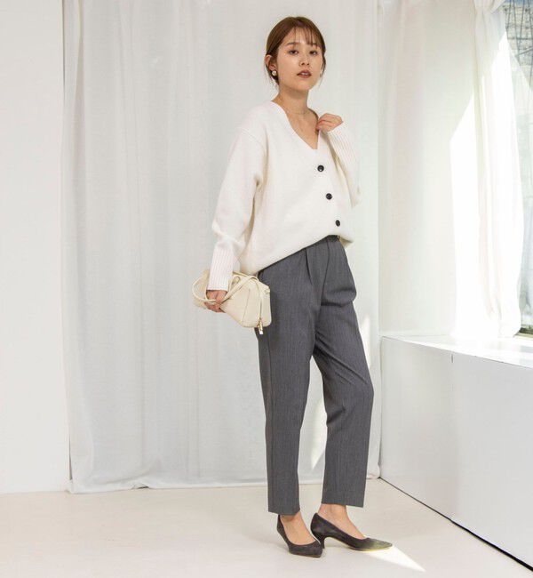 NOLLEY'S「ウォッシャブル裏起毛イージーテーパードパンツ」|チノ|