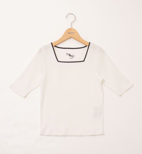 NOLLEY'S「《手洗い可能》五分袖スクエアテレコプルオーバーカットソー」|Tシャツ・カットソー|