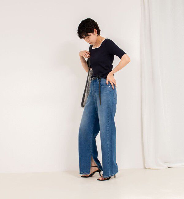 NOLLEY'S「《手洗い可能》五分袖スクエアテレコプルオーバーカットソー」|Tシャツ・カットソー|