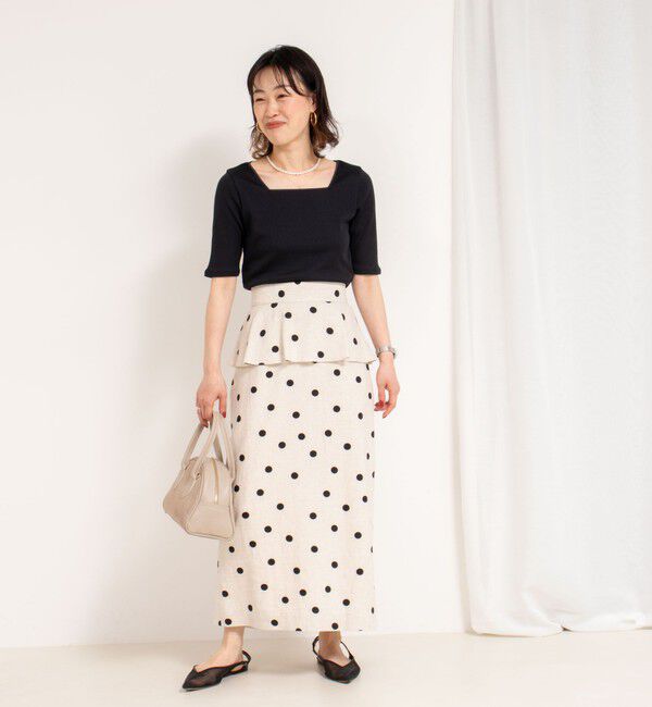 NOLLEY'S「《手洗い可能》五分袖スクエアテレコプルオーバーカットソー」|Tシャツ・カットソー|