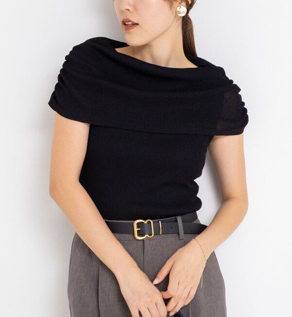 NOLLEY'S sophi「◇【WEB限定カラーあり】《手洗い可能》シアーオフショルプルオーバーニット」|ニット・セーター|ブラック