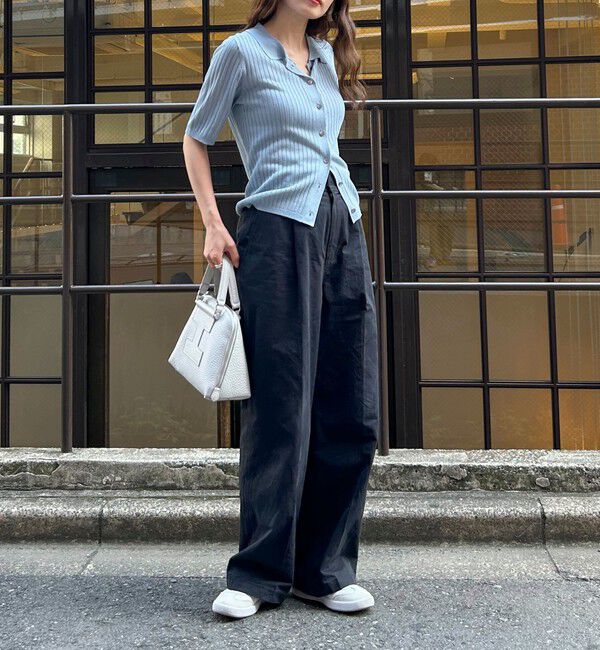 fredy emue「【インフルエンサー別注カラーあり】シアーリブ半袖シャツカーディガン」|カーディガン|