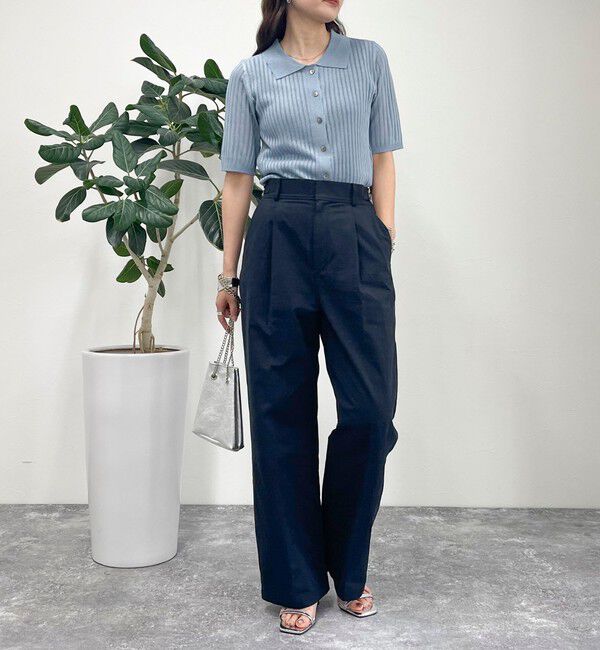 fredy emue「【インフルエンサー別注カラーあり】シアーリブ半袖シャツカーディガン」|カーディガン|