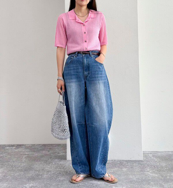 fredy emue「【インフルエンサー別注カラーあり】シアーリブ半袖シャツカーディガン」|カーディガン|