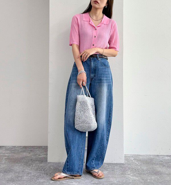 fredy emue「【インフルエンサー別注カラーあり】シアーリブ半袖シャツカーディガン」|カーディガン|