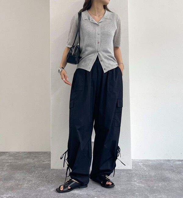 fredy emue「【インフルエンサー別注カラーあり】シアーリブ半袖シャツカーディガン」|カーディガン|