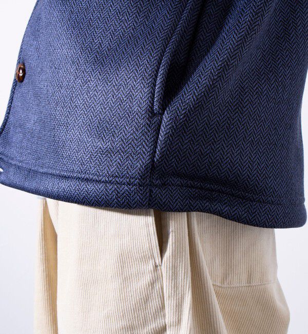 GLOSTER「【GLOSTER/グロスター】カチオンフリースボンディング くるみボタン ショールカーディガン」|カーディガン|