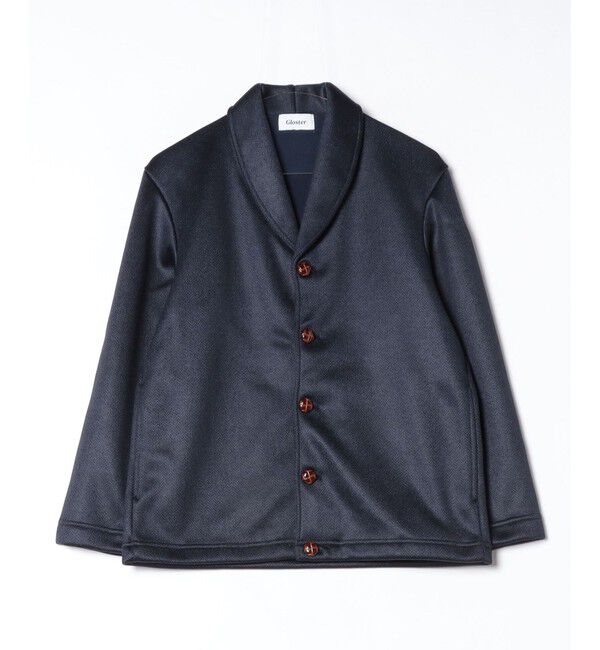 GLOSTER「【GLOSTER/グロスター】カチオンフリースボンディング くるみボタン ショールカーディガン」|カーディガン|