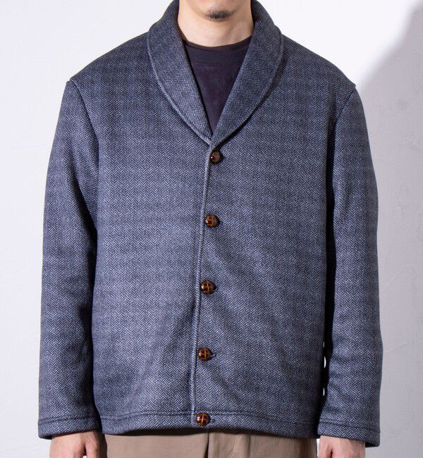 GLOSTER「【GLOSTER/グロスター】カチオンフリースボンディング くるみボタン ショールカーディガン」|カーディガン|