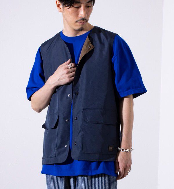 GLOSTER「【TAION/タイオン】ミリタリー Ripstop  クルーネック リバーシブルベスト」|ベスト・ジレ|