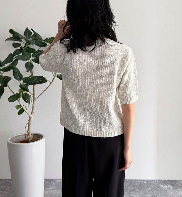 fredy emue「テープヤーン半袖ニットジャケット」|カーディガン|