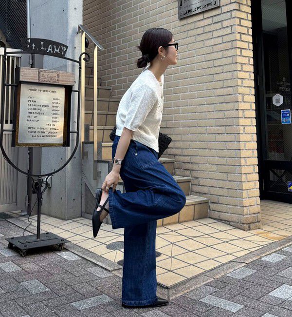 fredy emue「テープヤーン半袖ニットジャケット」|カーディガン|