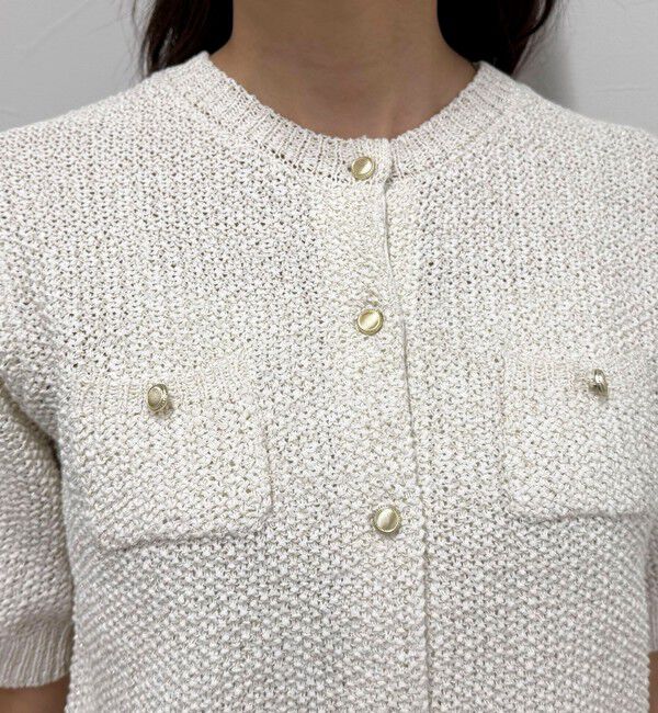 fredy emue「テープヤーン半袖ニットジャケット」|カーディガン|