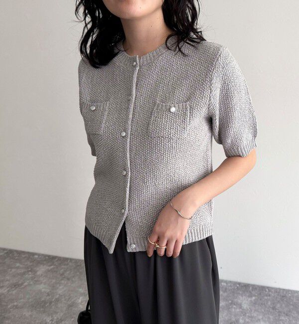 fredy emue「テープヤーン半袖ニットジャケット」|カーディガン|