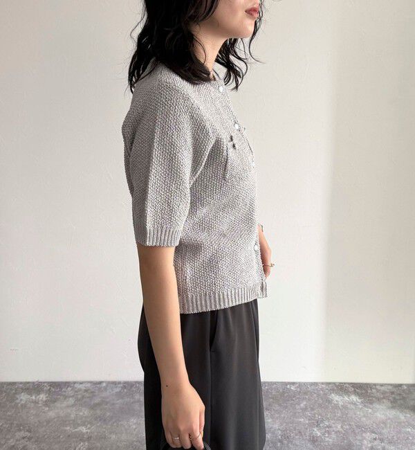 fredy emue「テープヤーン半袖ニットジャケット」|カーディガン|