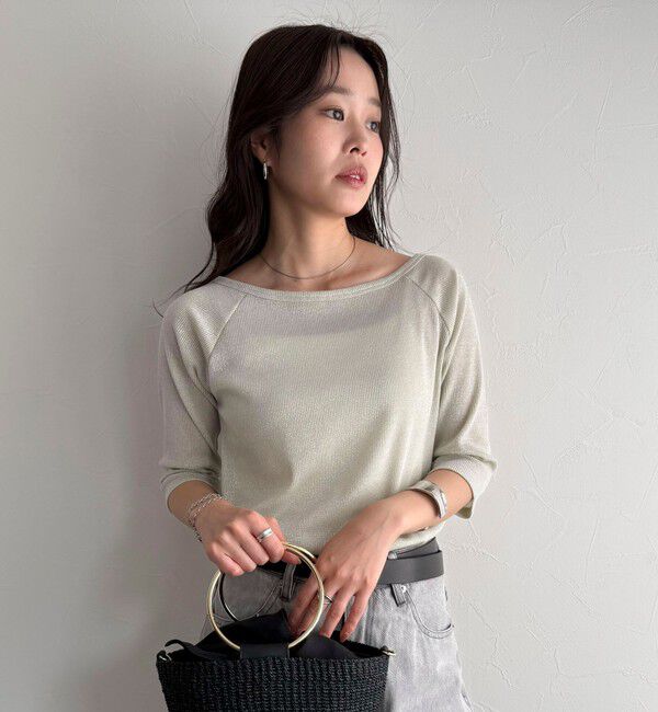 fredy emue「ラメテレコボートネックカットソー」|Tシャツ・カットソー|