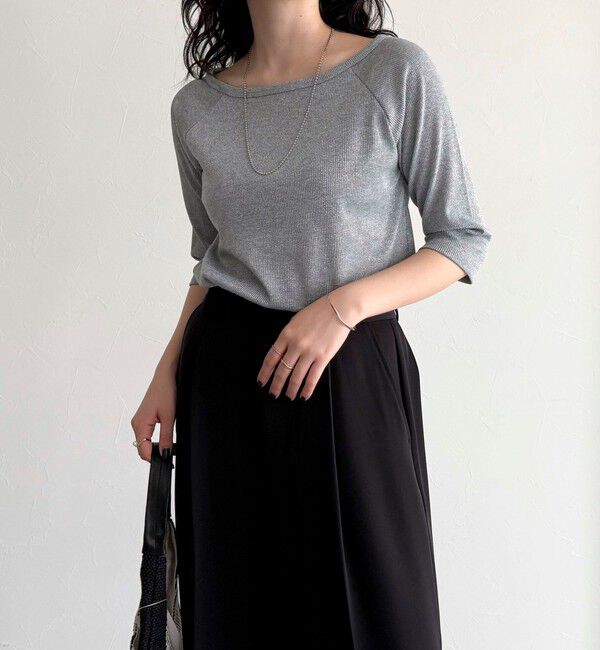 fredy emue「ラメテレコボートネックカットソー」|Tシャツ・カットソー|