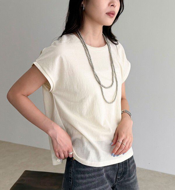 fredy emue「《セットアップ対応》タンブラー鹿の子フレンチTシャツ」|Tシャツ・カットソー|アイボリー