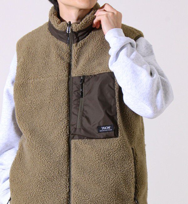 GLOSTER「【2WAYで着回せる】【UNISEX】GLOSTER配色別注 TAIONボア&times;ダウンベスト」|ダウンベスト・ベスト|