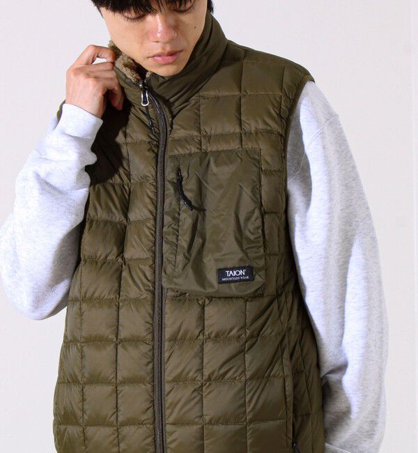 GLOSTER「【2WAYで着回せる】【UNISEX】GLOSTER配色別注 TAIONボア&times;ダウンベスト」|ダウンベスト・ベスト|