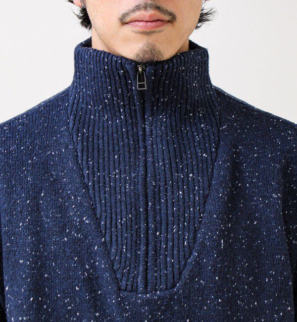 GLOSTER「【冬の大人レイヤードに】ネップハーフジッププルオーバー」|ニット・セーター|