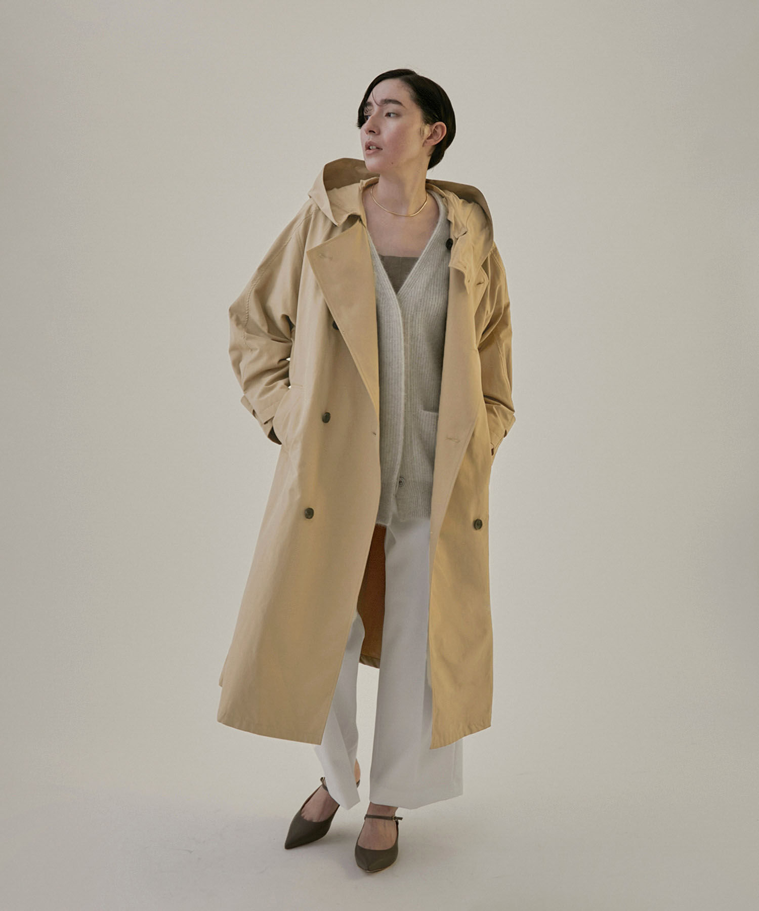 SALON adam et rope'「2WAYフード付きスタンドカラートレンチコート」|トレンチコート|
