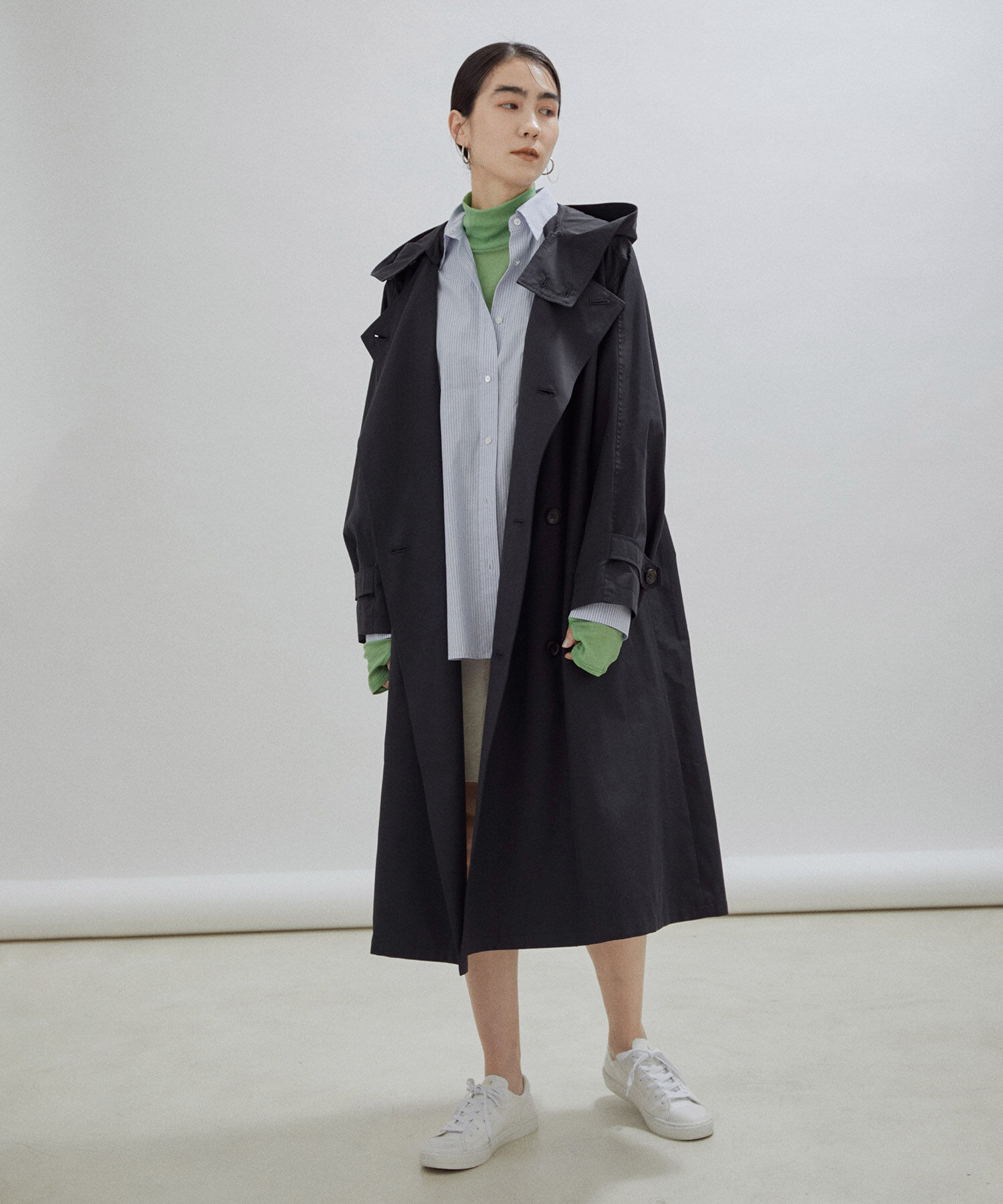 SALON adam et rope'「2WAYフード付きスタンドカラートレンチコート」|トレンチコート|