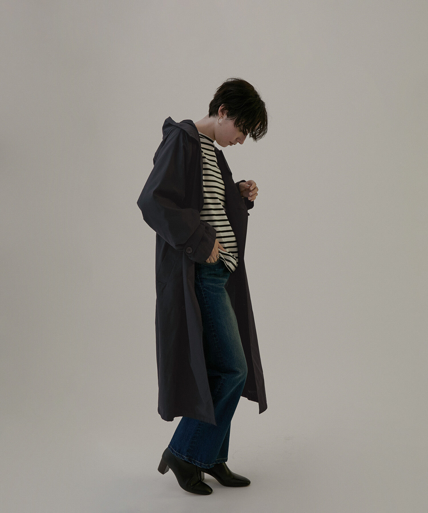 SALON adam et rope'「2WAYフード付きスタンドカラートレンチコート」|トレンチコート|