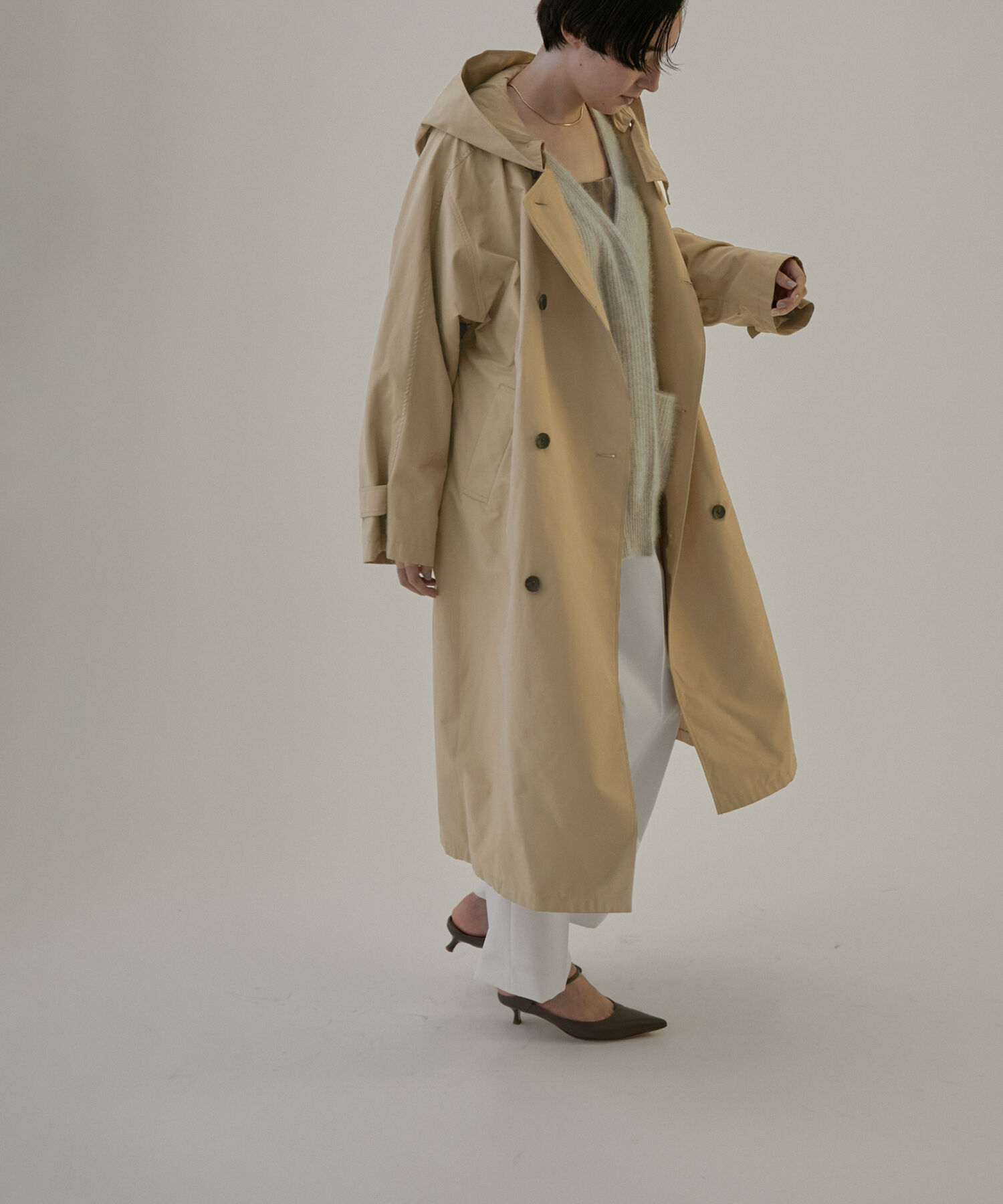 SALON adam et rope'「2WAYフード付きスタンドカラートレンチコート」|トレンチコート|