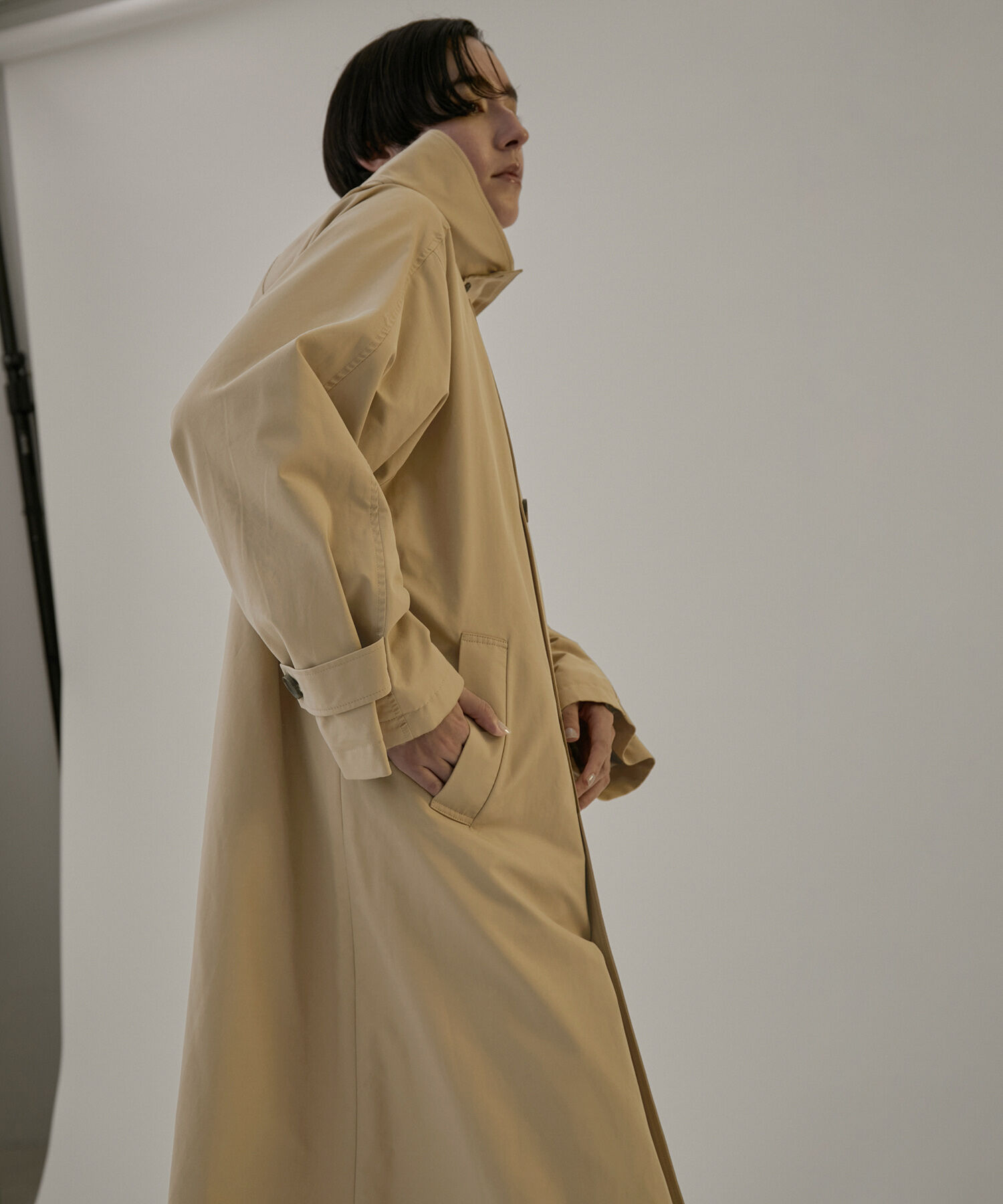 SALON adam et rope'「2WAYフード付きスタンドカラートレンチコート」|トレンチコート|