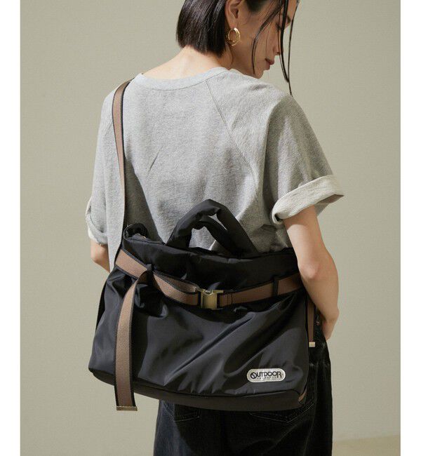 SALON adam et rope'「【追加・A4対応】【OUTDOOR PRODUCTS for SALON】別注2WAY横型トートバッグ3」|トートバッグ|ブラック(01)