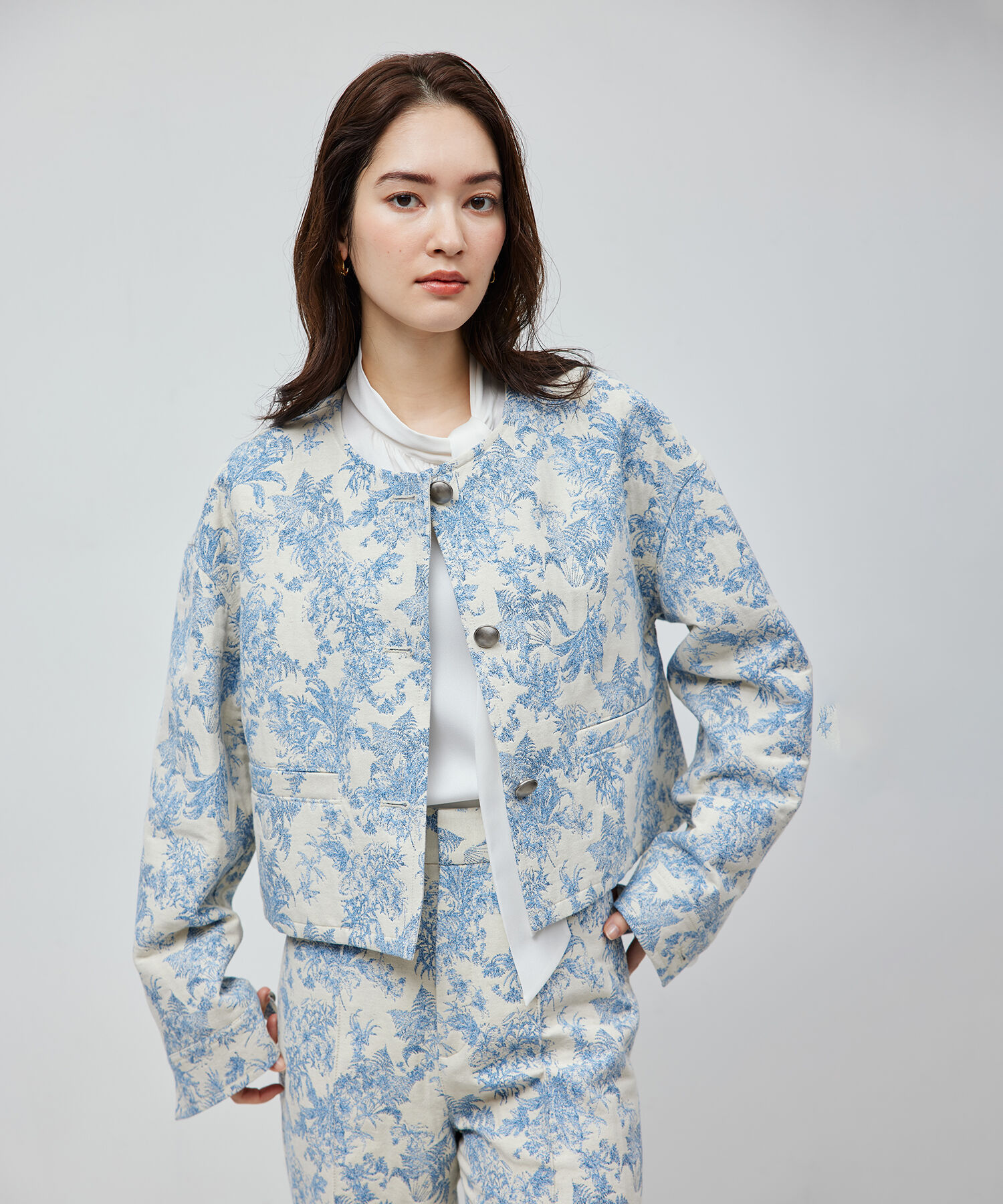 ROPE「【DEVEAUX】ジャカードショートブルゾン」|ブルゾン・スタジャン|