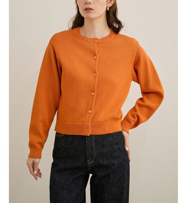 ROPE「【洗える】クルーネックミドルゲージカーディガン【オーガニックコットン】/セット対応」|ニット・セーター|