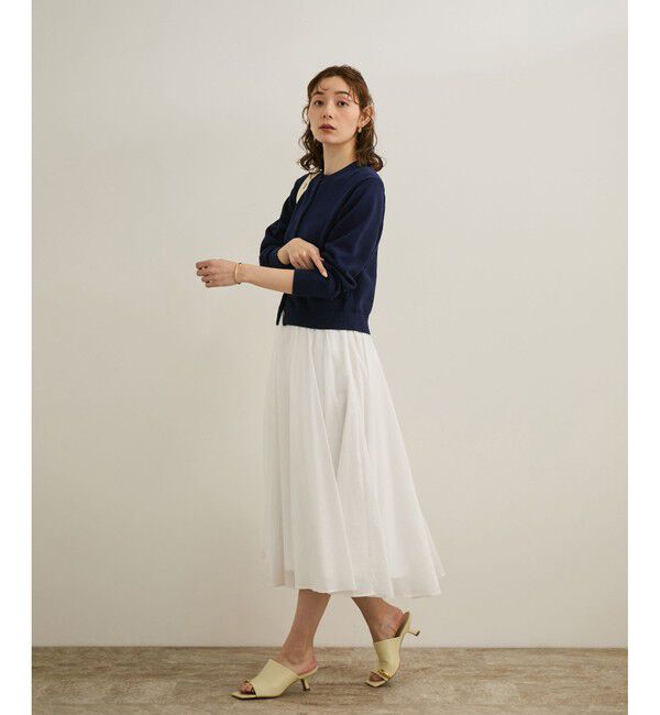 ROPE「【洗える】クルーネックミドルゲージカーディガン【オーガニックコットン】/セット対応」|ニット・セーター|