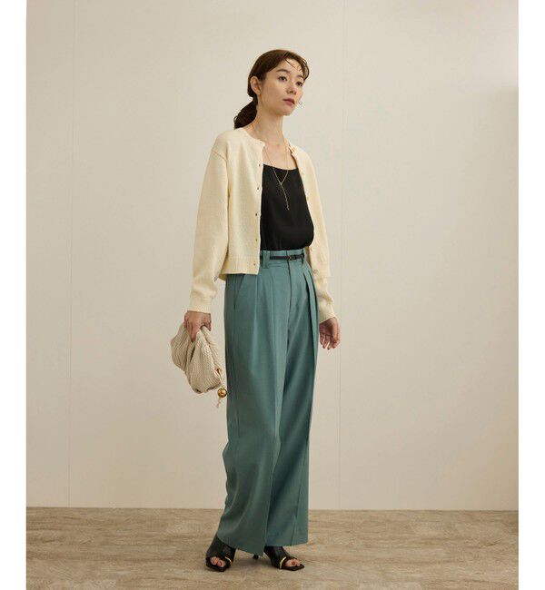 ROPE「【洗える】クルーネックミドルゲージカーディガン【オーガニックコットン】/セット対応」|ニット・セーター|