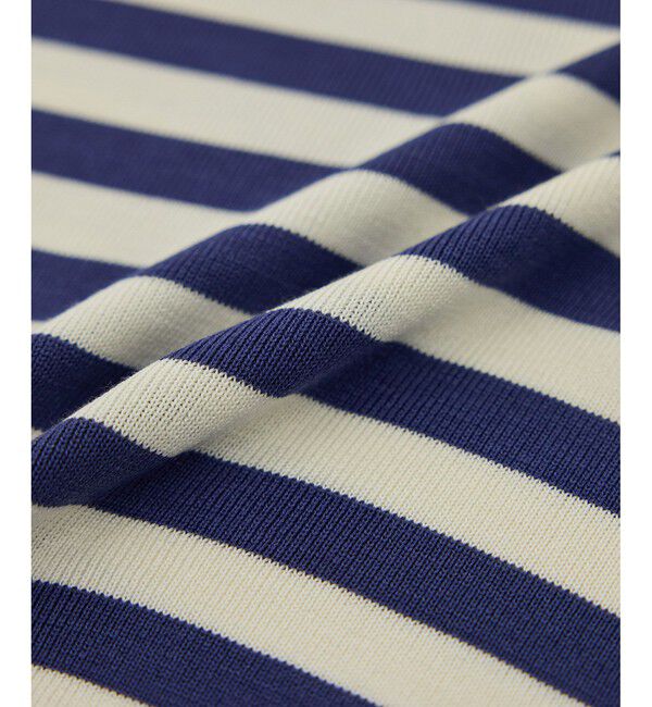 ROPE「【洗える】ウォッシャブルシルク 総針ボーダープルオーバー」|Tシャツ・カットソー|