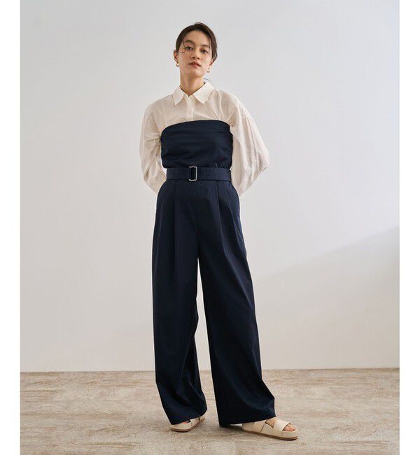 ROPE「コットンサテンオールインワン/洗える」|オールインワン|