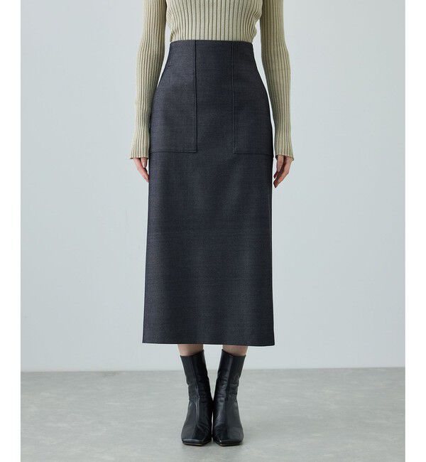 ROPE「[美人スカート]トリアセツイル ポケット付きタイトスカート(デニムライク)/イージーケア・セットアップ対応」|スカート|