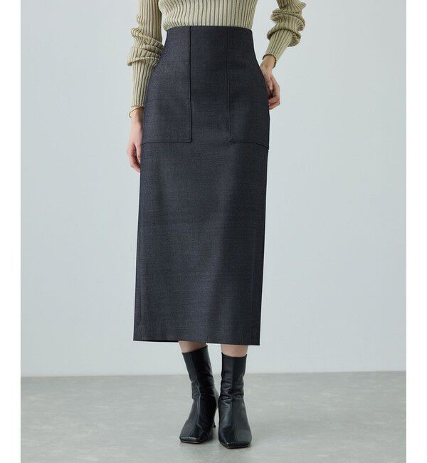 ROPE「[美人スカート]トリアセツイル ポケット付きタイトスカート(デニムライク)/イージーケア・セットアップ対応」|スカート|