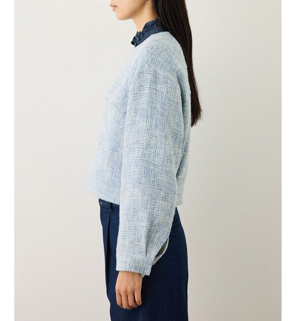 ROPE「ツイードノーカラージャケット」|ノーカラージャケット|