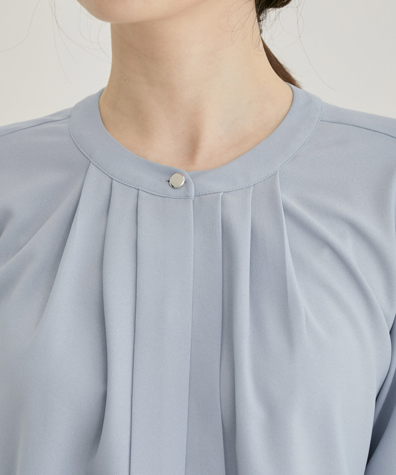 VIS「【洗える・EASYCARE】フロントタック長袖ブラウス【sustainable】」|シャツ・ブラウス|