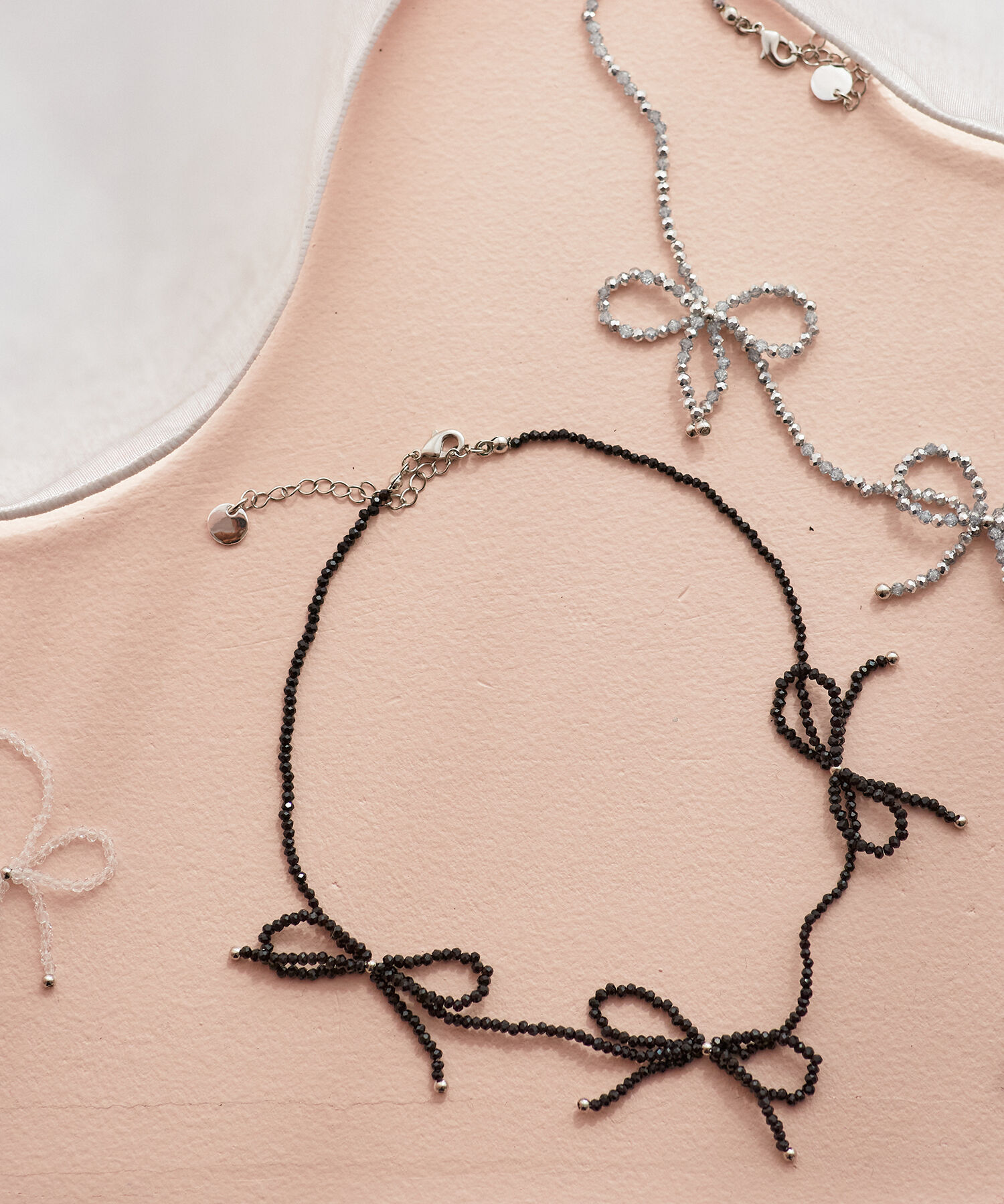 VIS「ビーズリボンネックレス」|ネックレス|ブラック(01)