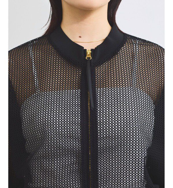 VIS「【WEB限定】ジップアップメッシュブルゾン/カーディガン」|カーディガン|