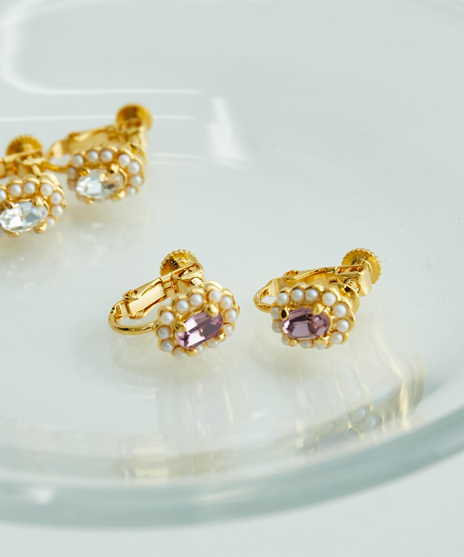 ROPE PICNIC PASSAGE「ミニビジューイヤリング」|イヤリング|ラベンダー(52)