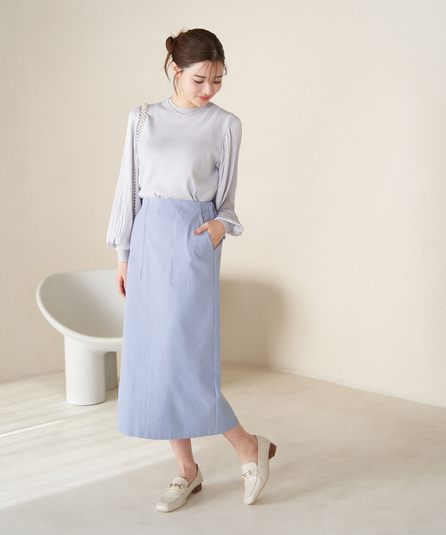 Rope&rsquo;Picnic「ストレッチIラインスカート」|スカート|